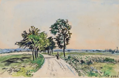 Die Straße von Cote St. Andre nach Grand Lemps, 1880